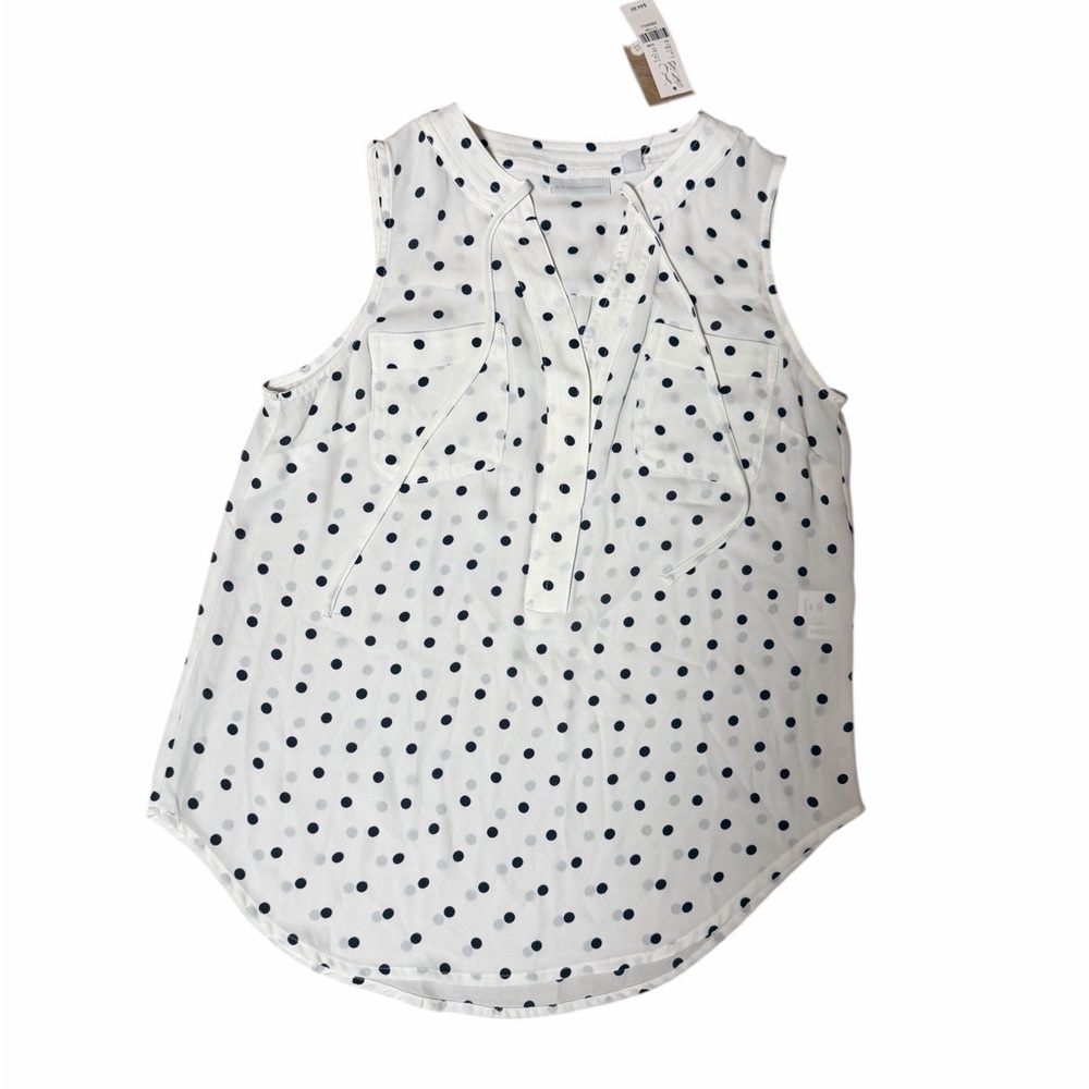 NWT New York & Company Polka Dot Sleeveless Women's Top XS - Picture 2 of 10